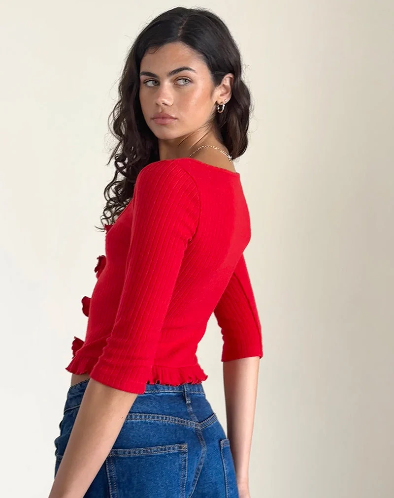 Harpan Rosette Front Top in Red