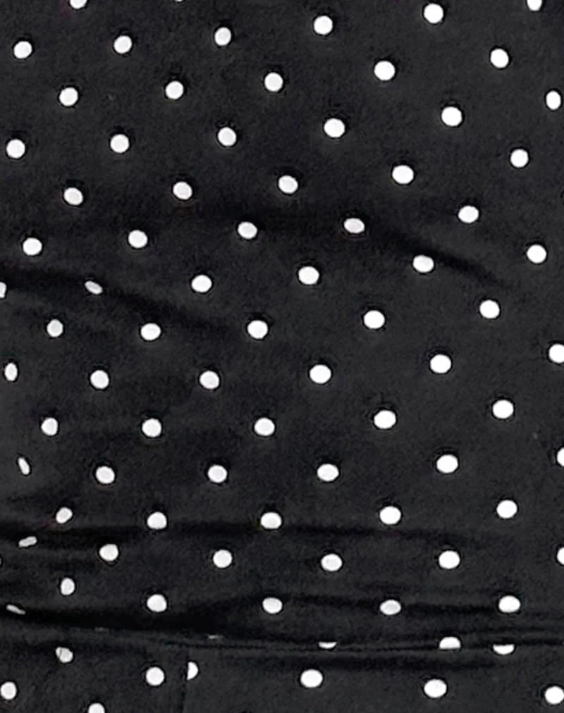 Combinaison dos nu Meredith, noir polka