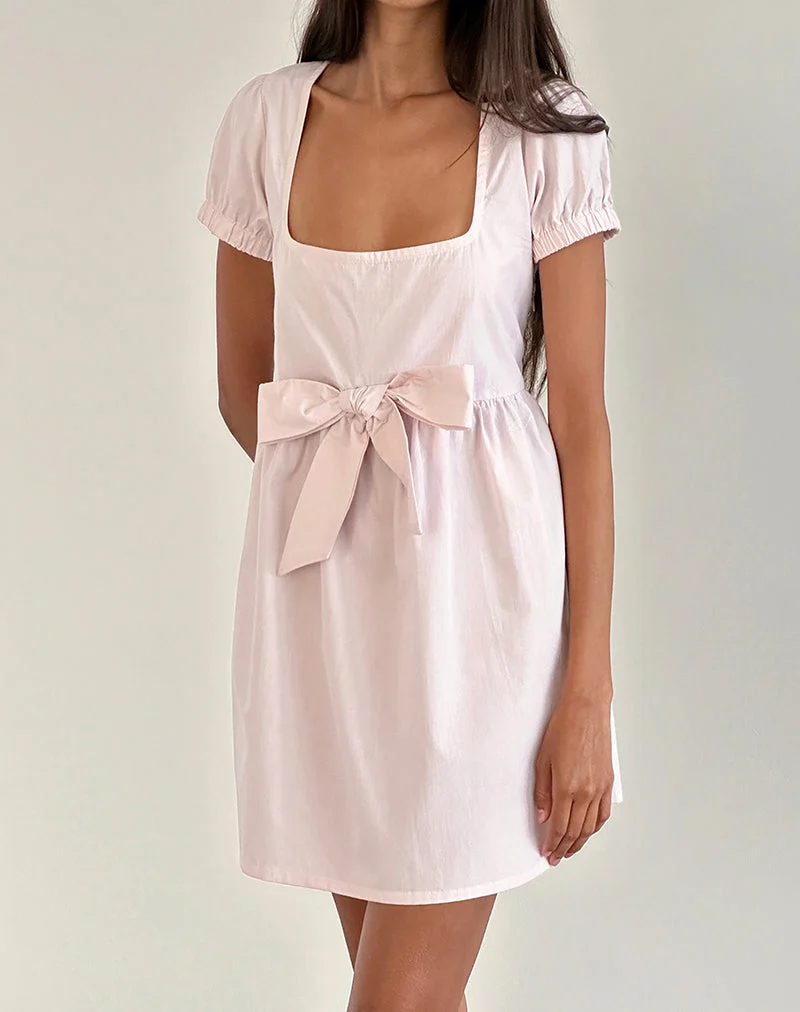 Leshiana Mini robe en popeline rose clair