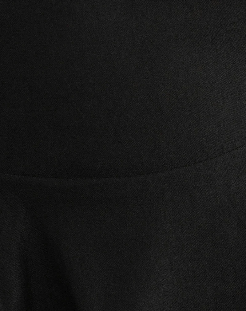 Lajita Peplum Top in Stretch Tailoring Black