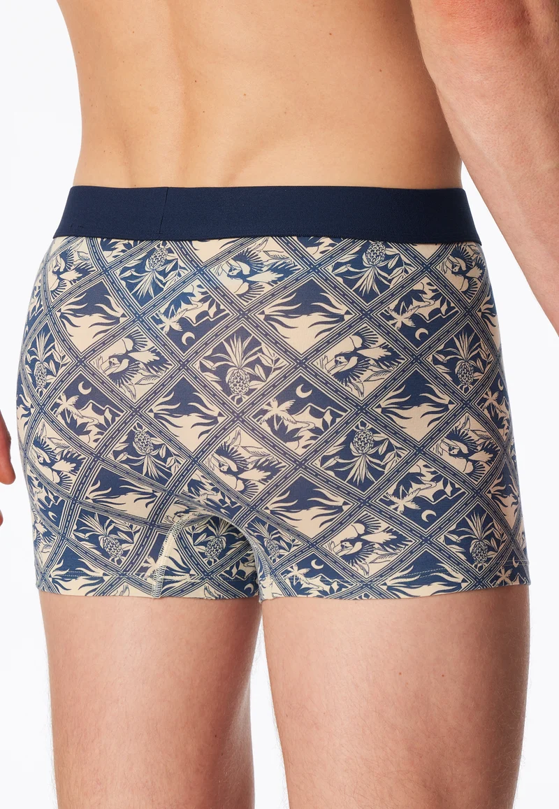 Enge Boxershorts Blau/Off-White gemustert - 95/5