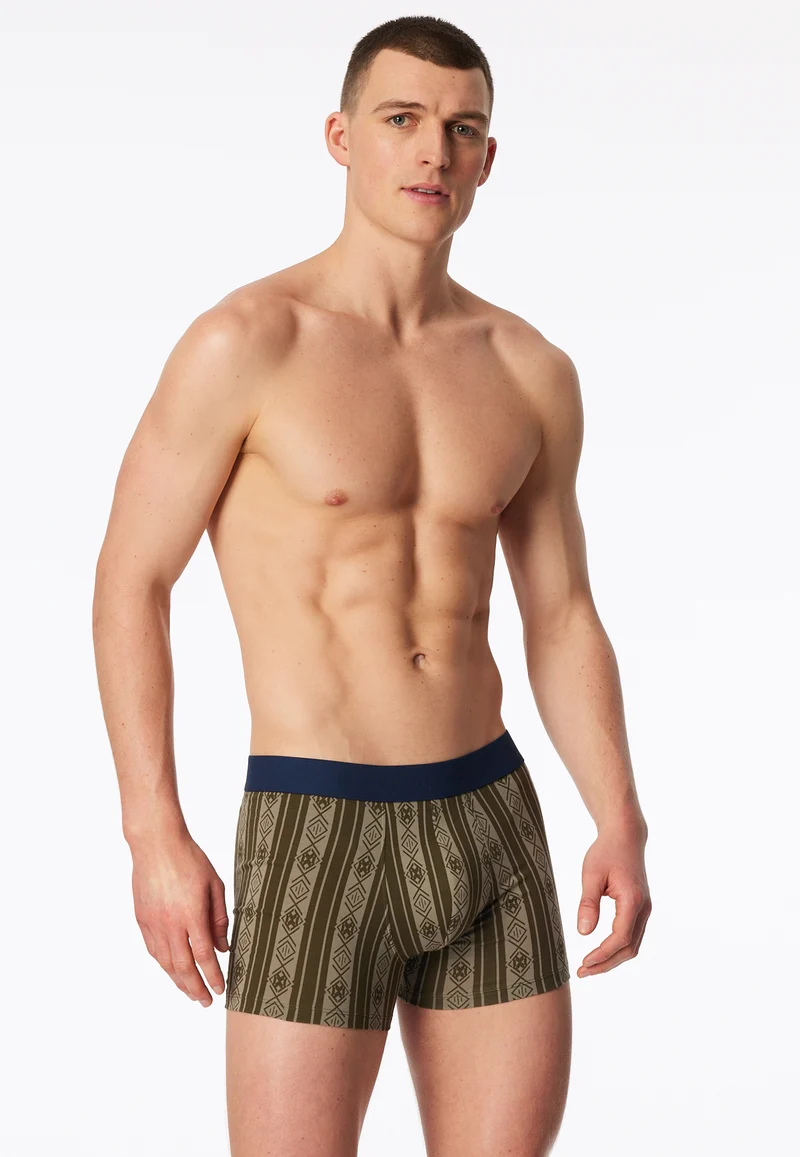 Enge Boxershorts Oliv gemustert - 95/5
