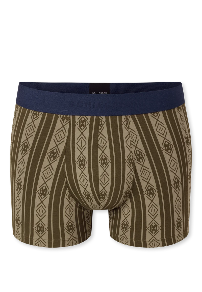 Enge Boxershorts Oliv gemustert - 95/5