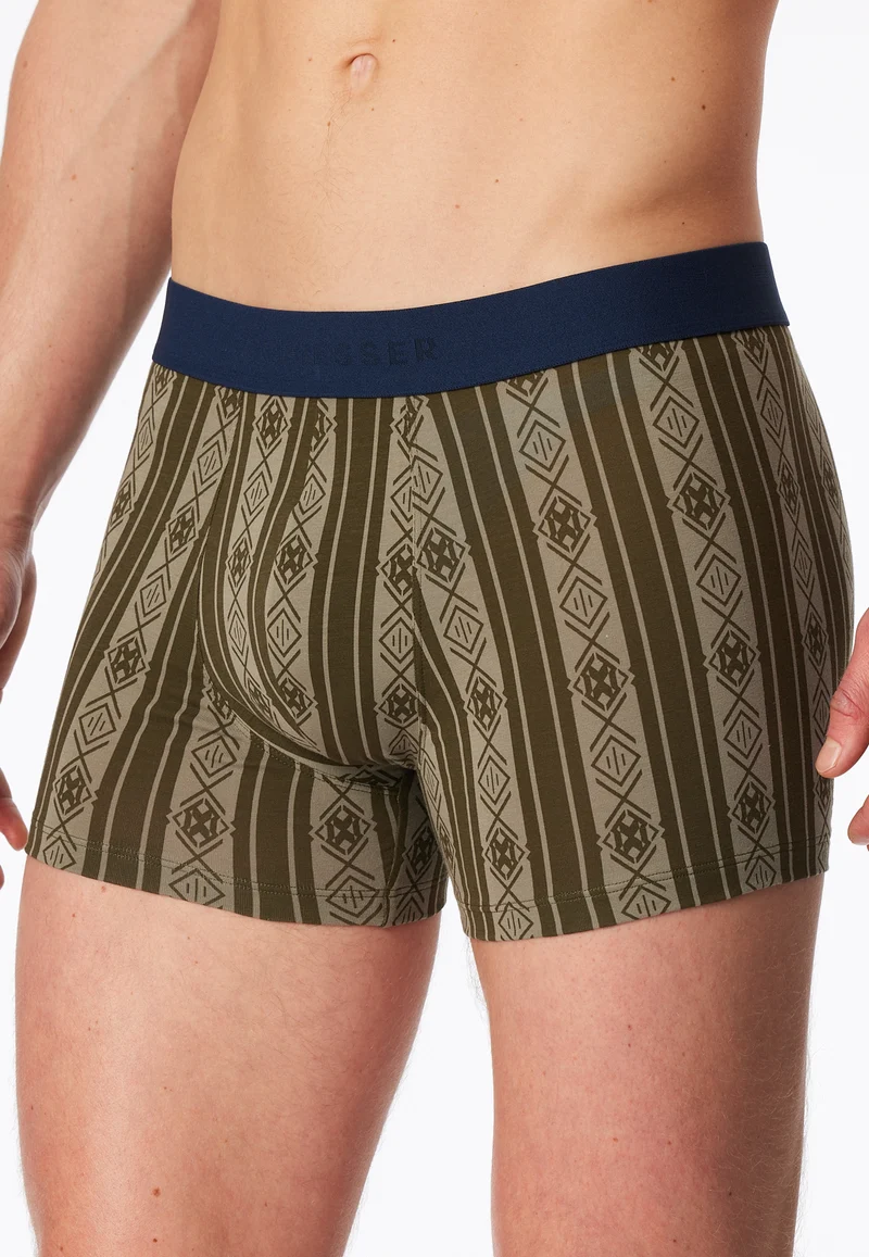 Enge Boxershorts Oliv gemustert - 95/5