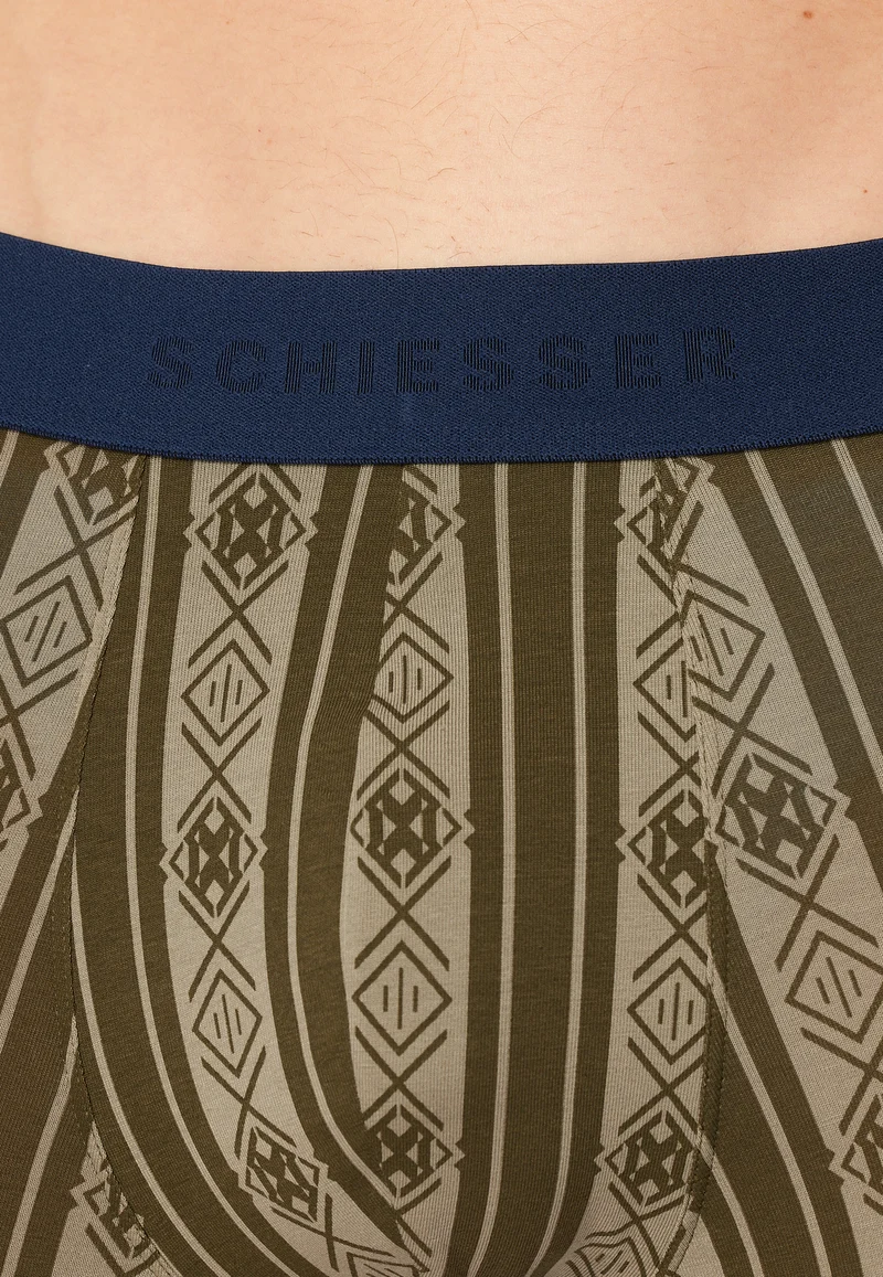 Enge Boxershorts Oliv gemustert - 95/5