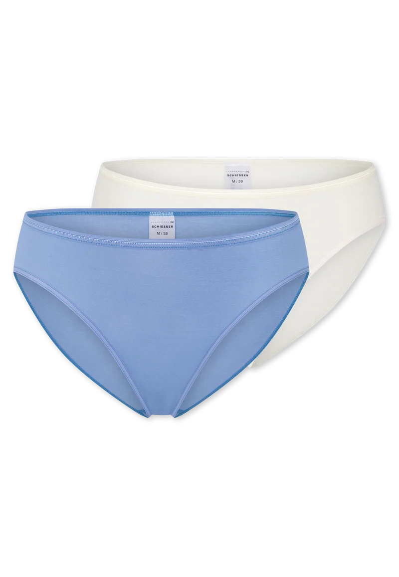 Slip 2er-Pack Blau/Weiss - Modal Essentials