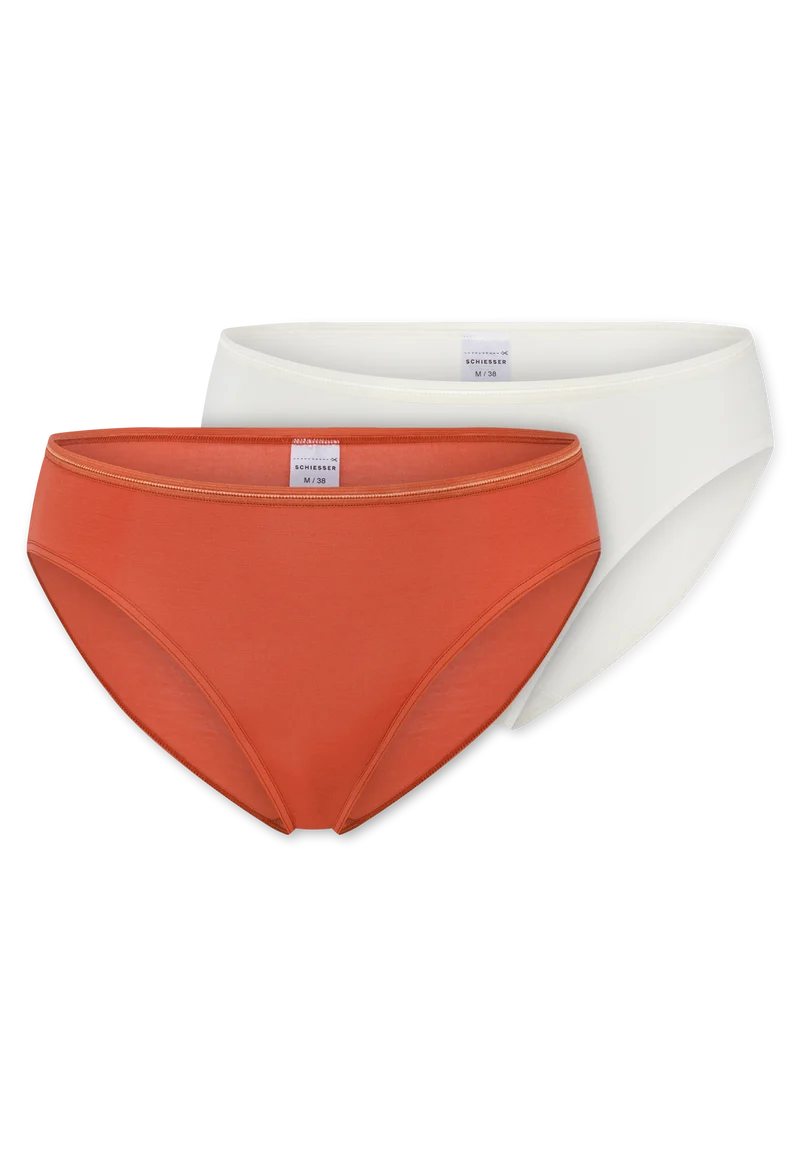 Slip 2er-Pack Orange/Weiss - Modal Essentials