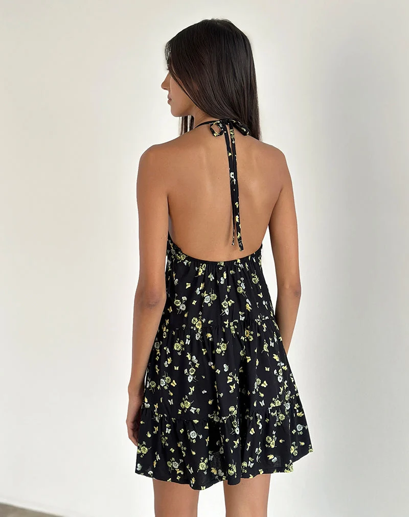 Mini robe Siskana en Lemon and Lime Black