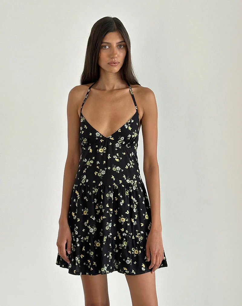 Mini robe Siskana en Lemon and Lime Black