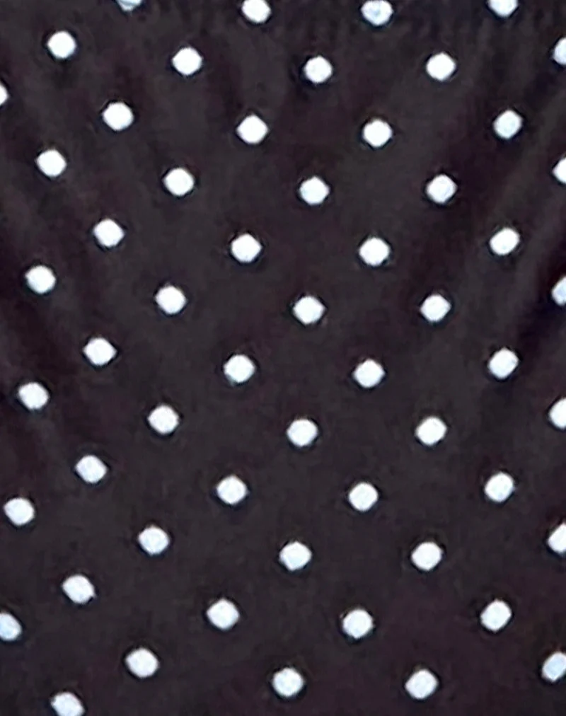Top de bikini Pafriza en noir et bleu à pois