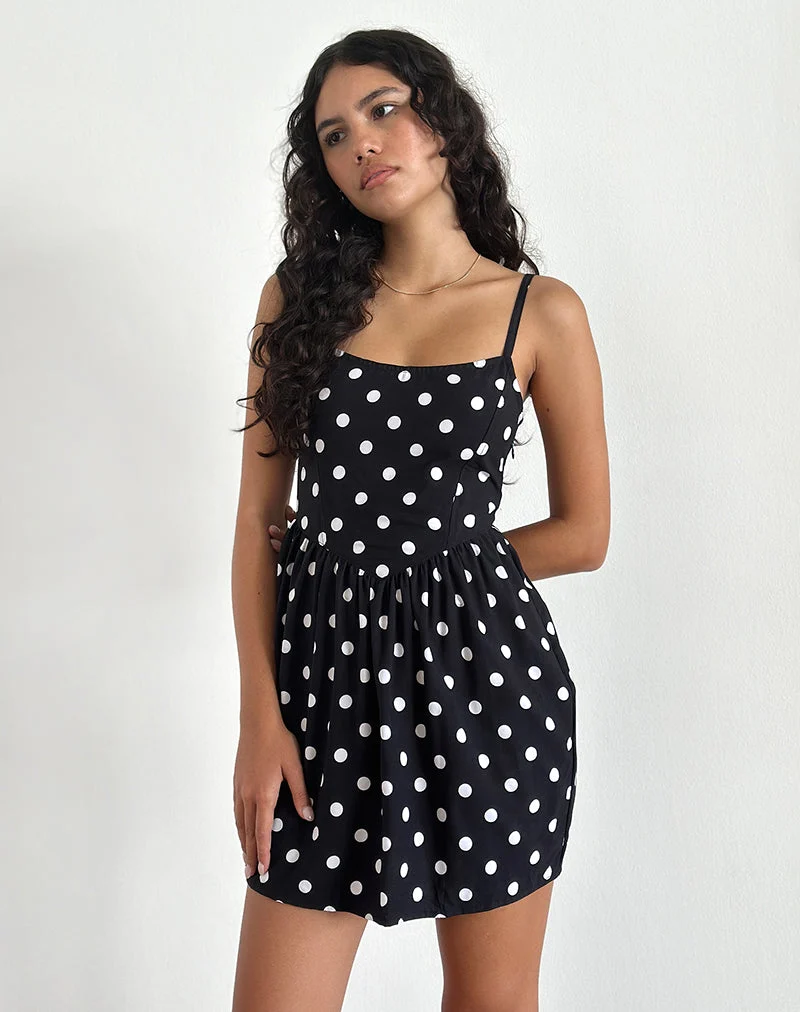 Mini robe Ramana, 80s Polka Black