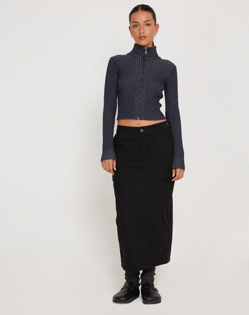 Pull court Tuzifa en bleu marine