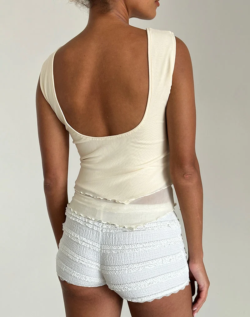 Rochie - Top asymétrique en maille crème