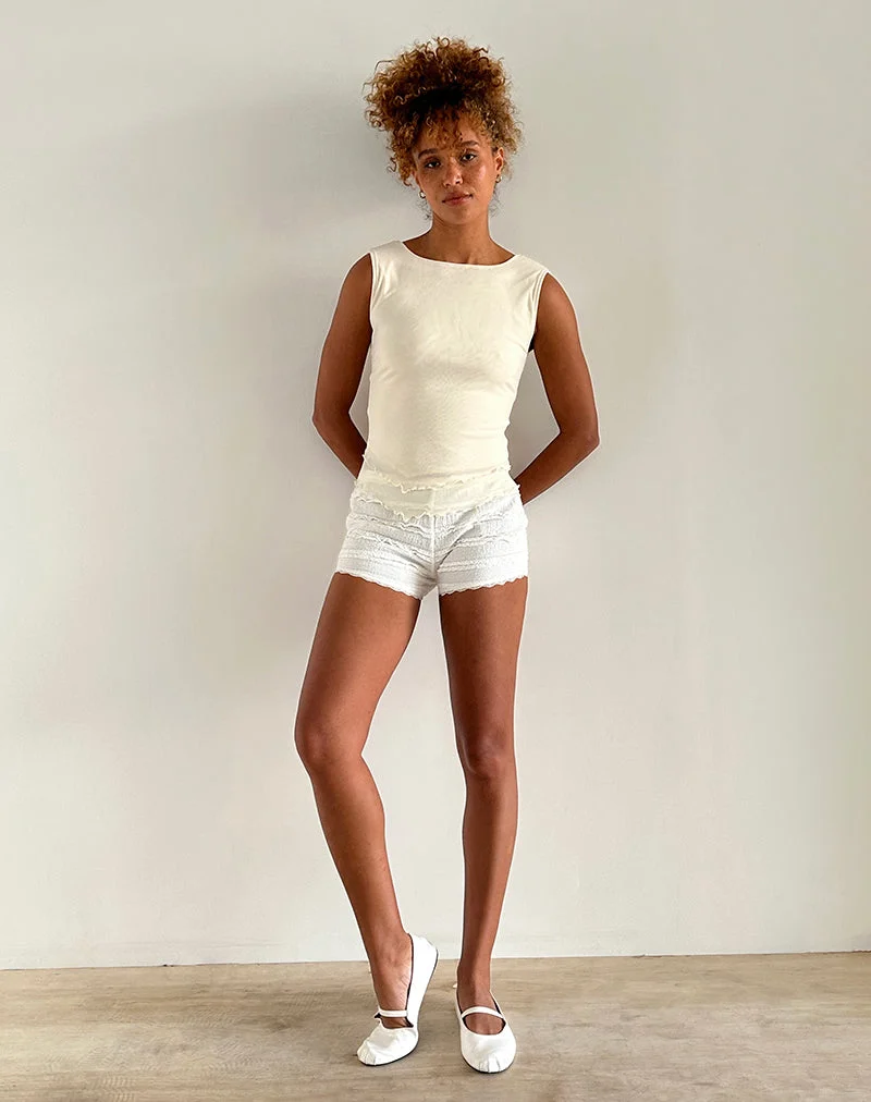 Rochie - Top asymétrique en maille crème