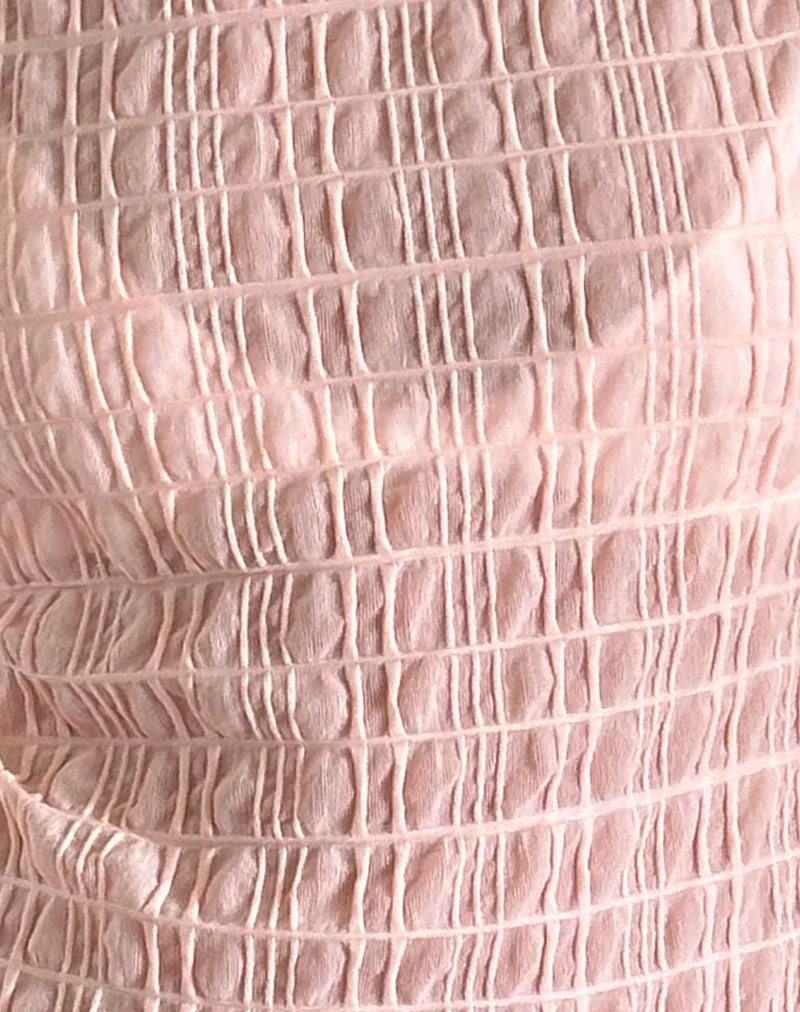 Georgia - Top en maille texturée - Rose chair
