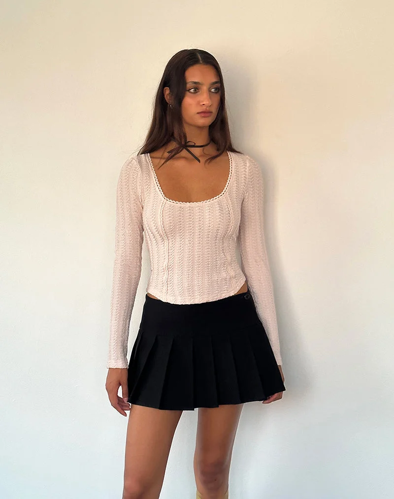 Melissa Textured Long Sleeve Top in Light Peach (Top à manches longues texturées de Melissa)