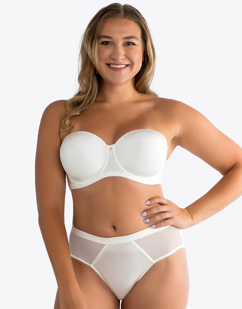 Parfait Elise Strapless Bra Pearl White