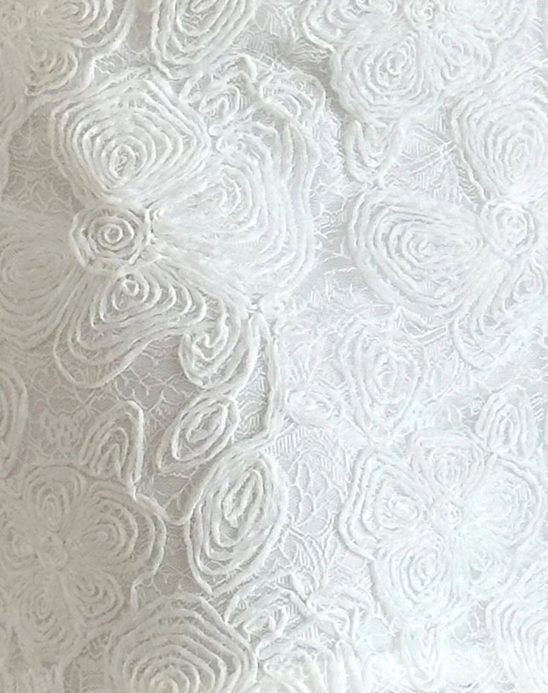 Jupe Nisya, blanc floral texturé
