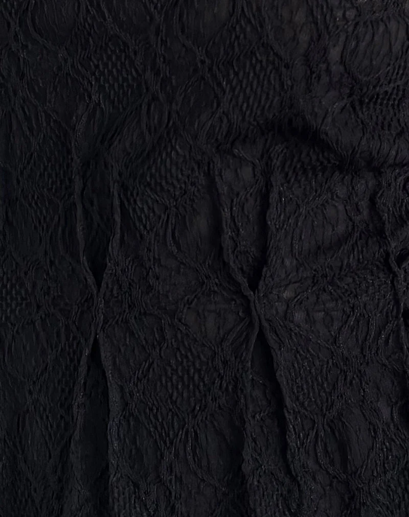 Top Kimbra en noir texturé