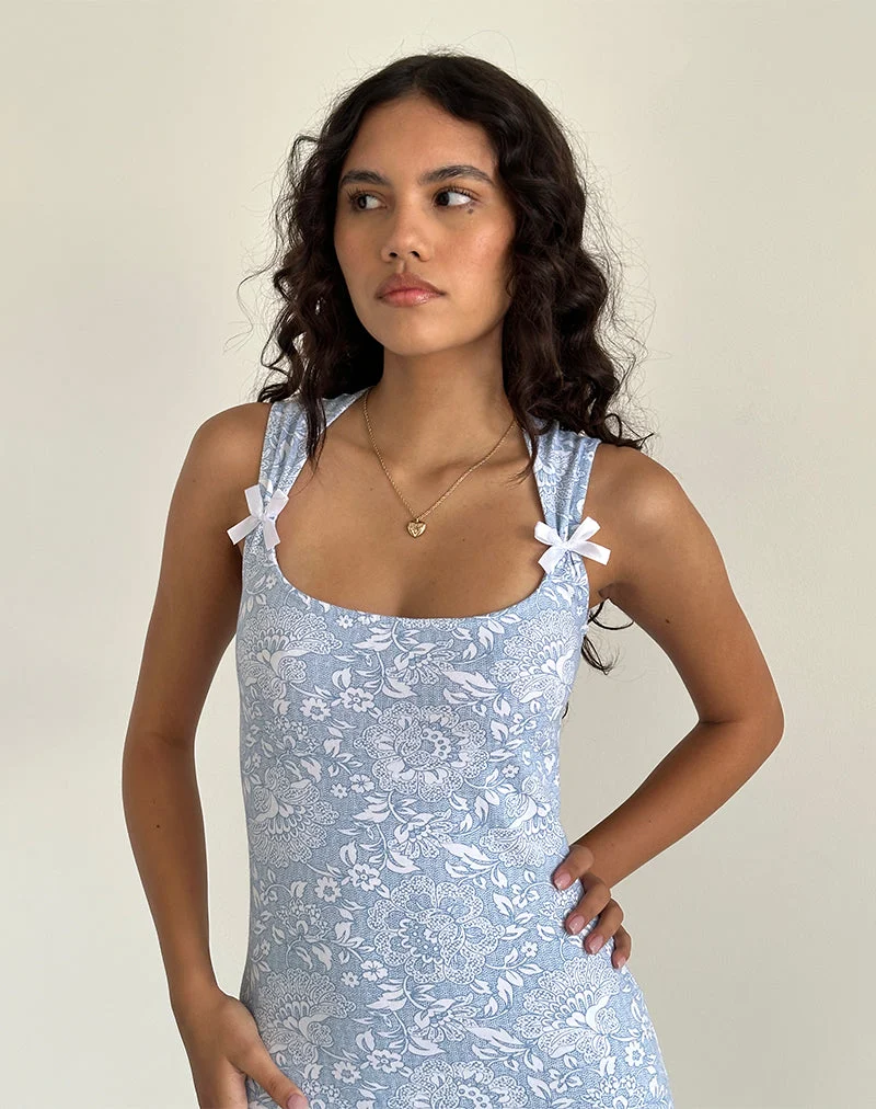 Jinsuni Mini robe en lycra blanc imprimé orné