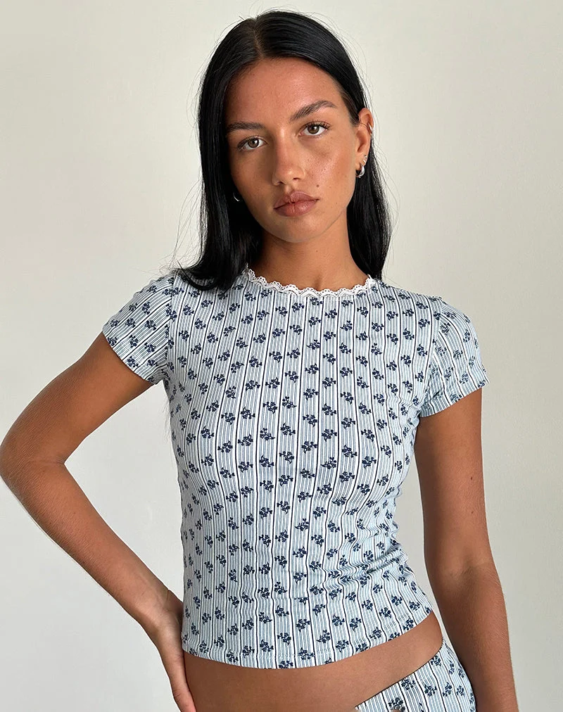 Tee-shirt Zagy à rayures florales