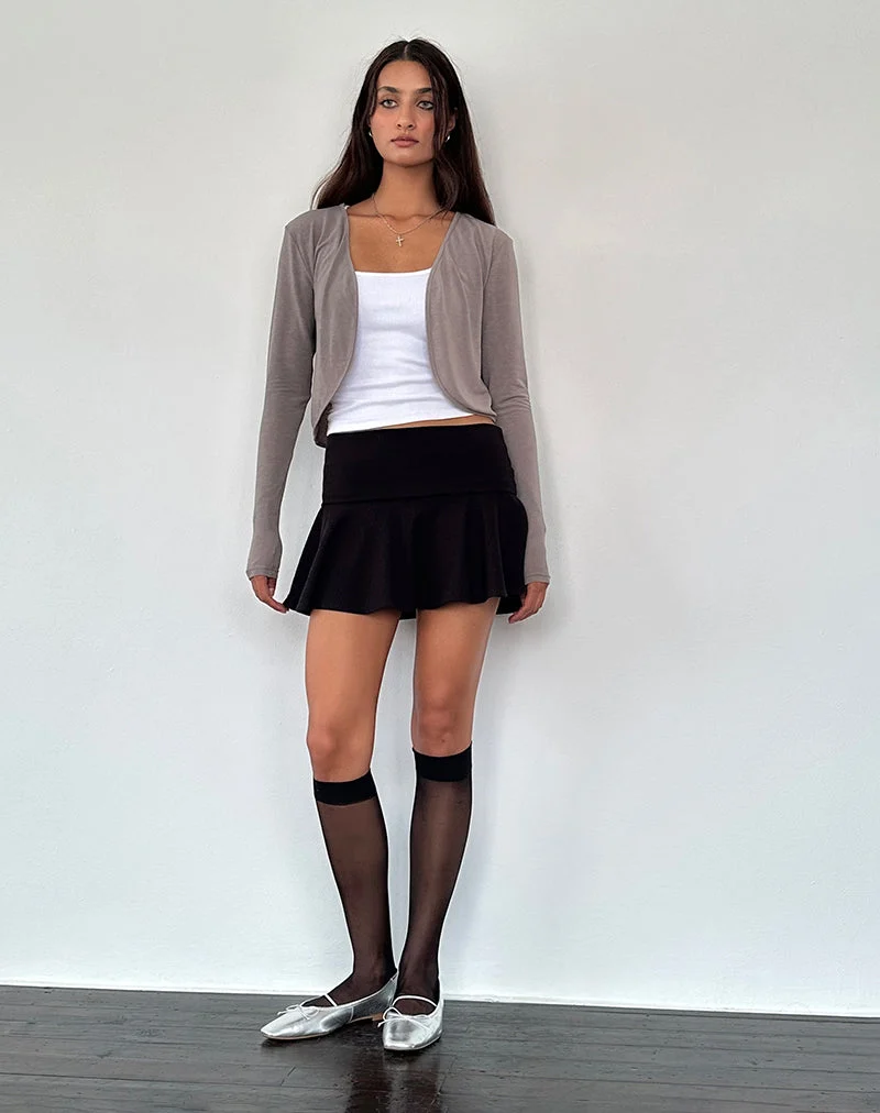 Cache-nez à manches longues en tricot Despina, gris chaud
