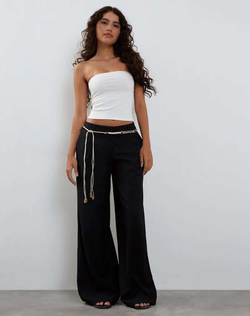 Salisu Wide Leg Trouser in Tailoring Black (pantalon à jambes larges)