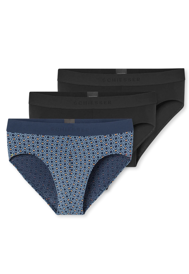 Rio-Slips 3er-Pack uni/gemustert mehrfarbig - 95/5