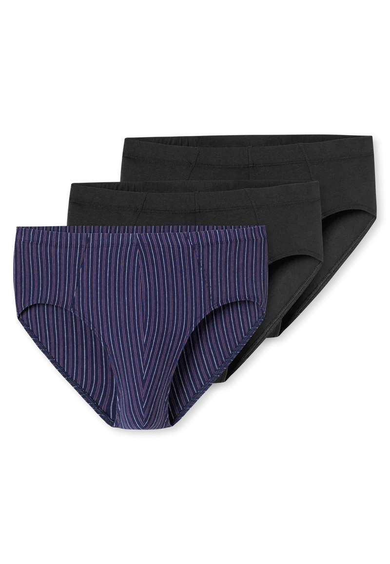 Slip 3er-Pack Dunkelblau/Schwarz gestreift - 95/5