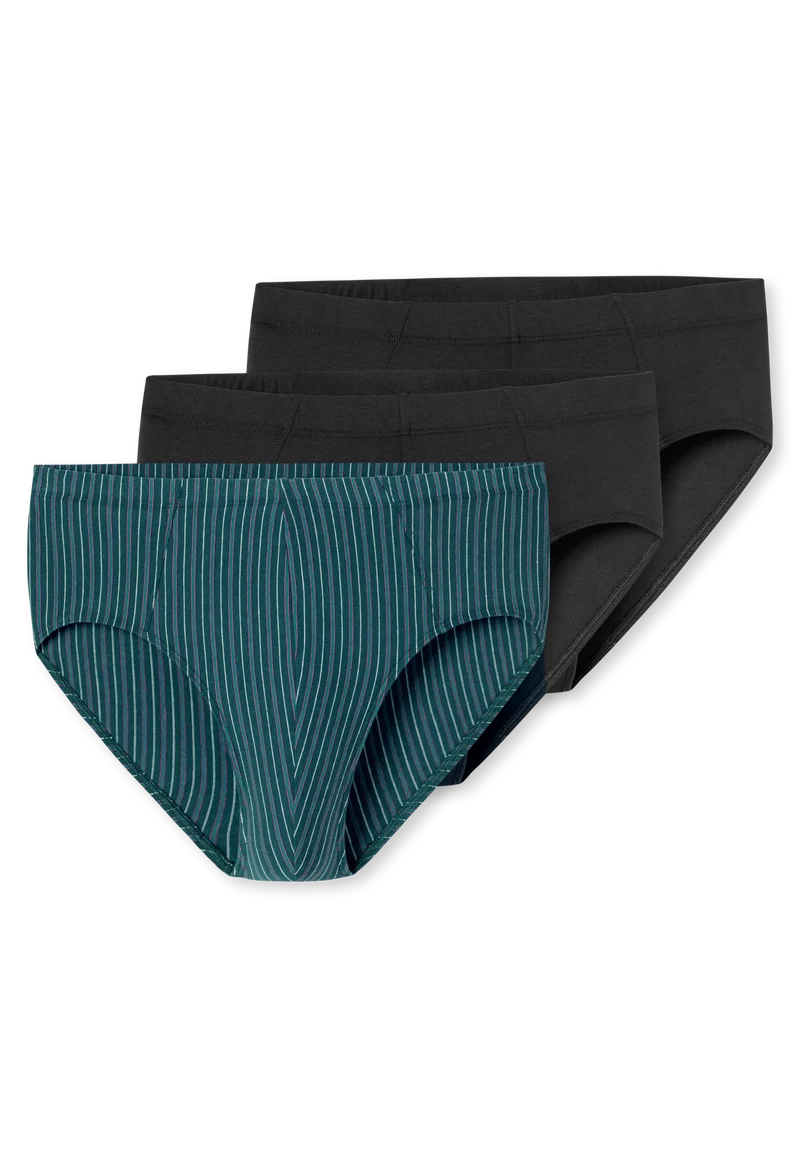 Slip 3er-Pack Petrol/Schwarz gestreift - 95/5