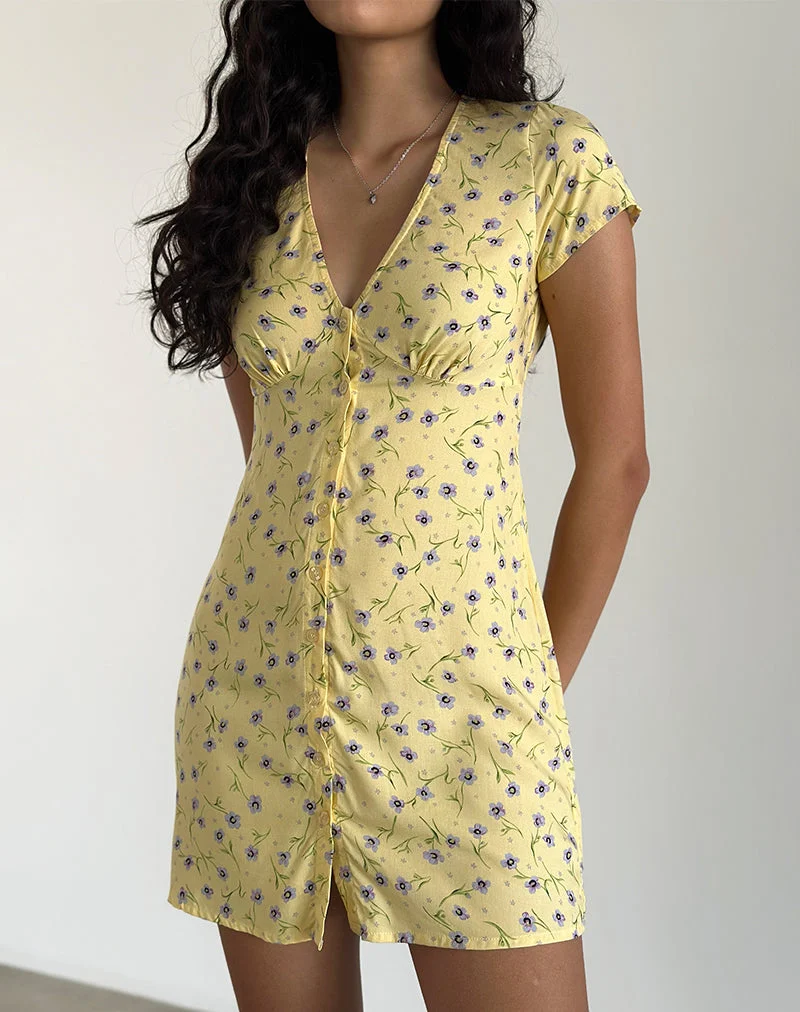 Mini robe Omoni, coloris Wild Flower Lemon Drop