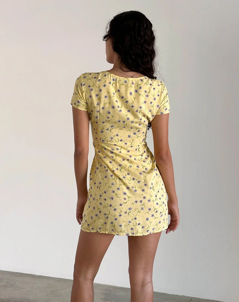 Mini robe Omoni, coloris Wild Flower Lemon Drop