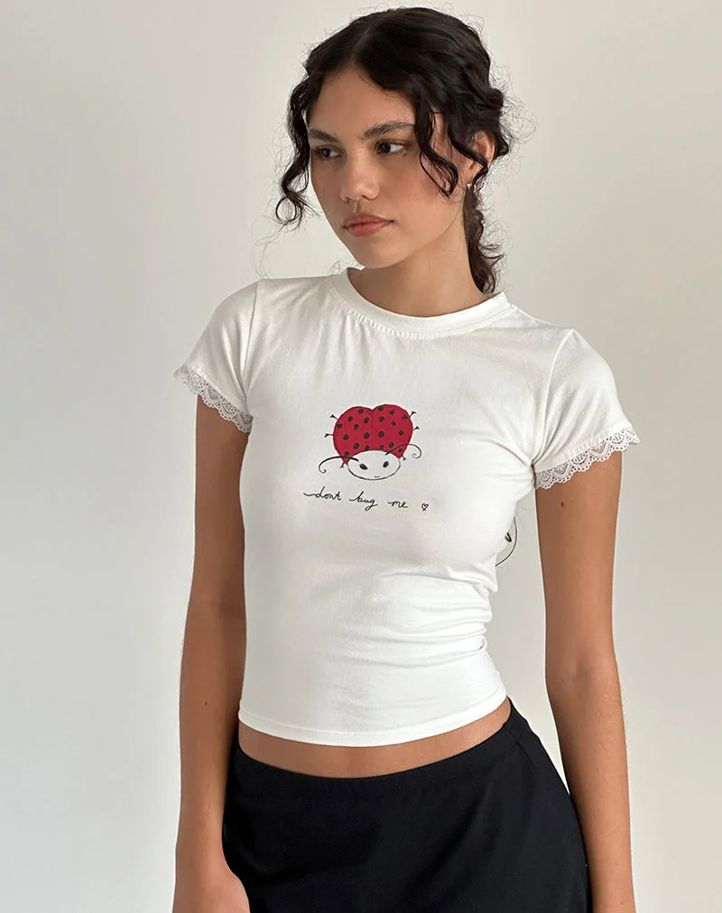 T-shirt Izzy Baby en blanc cassé 'Dont Bug Me' (Ne m'embêtez pas)
