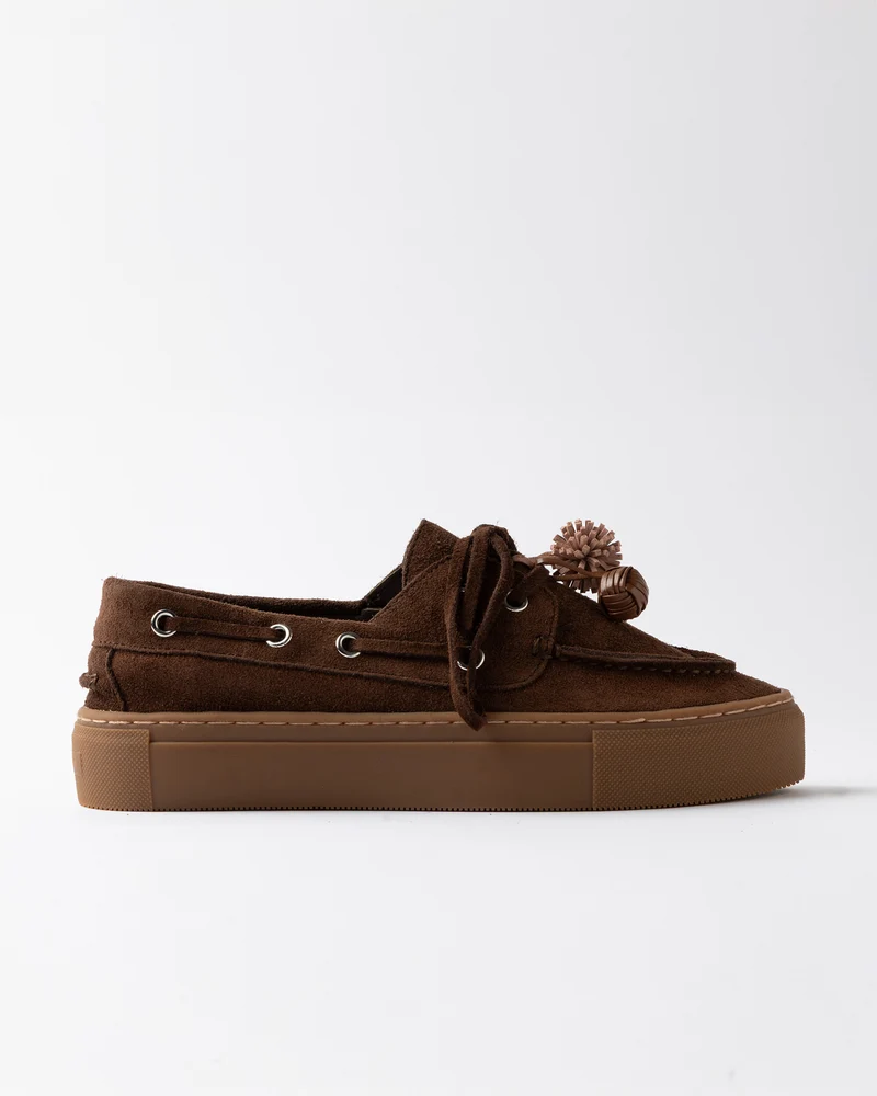 Chaussures bateau à plateforme Caletta