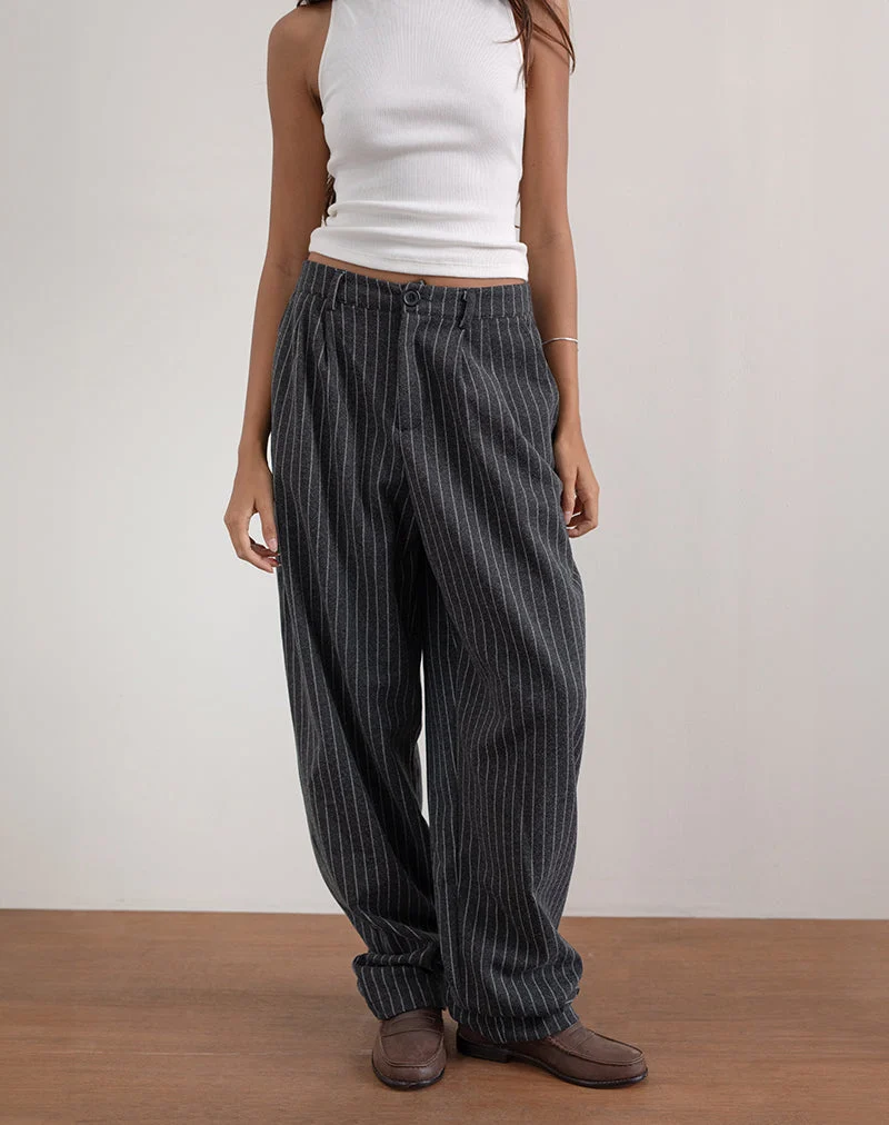 Pantalon large Misha à rayures noires