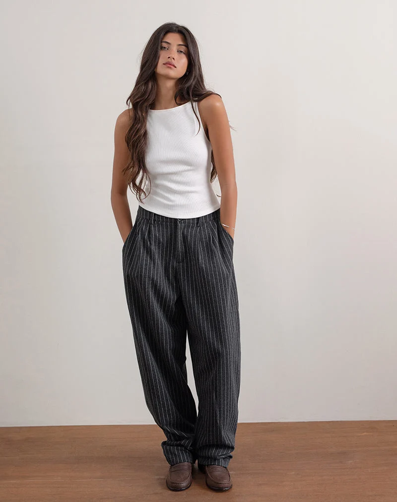 Pantalon large Misha à rayures noires