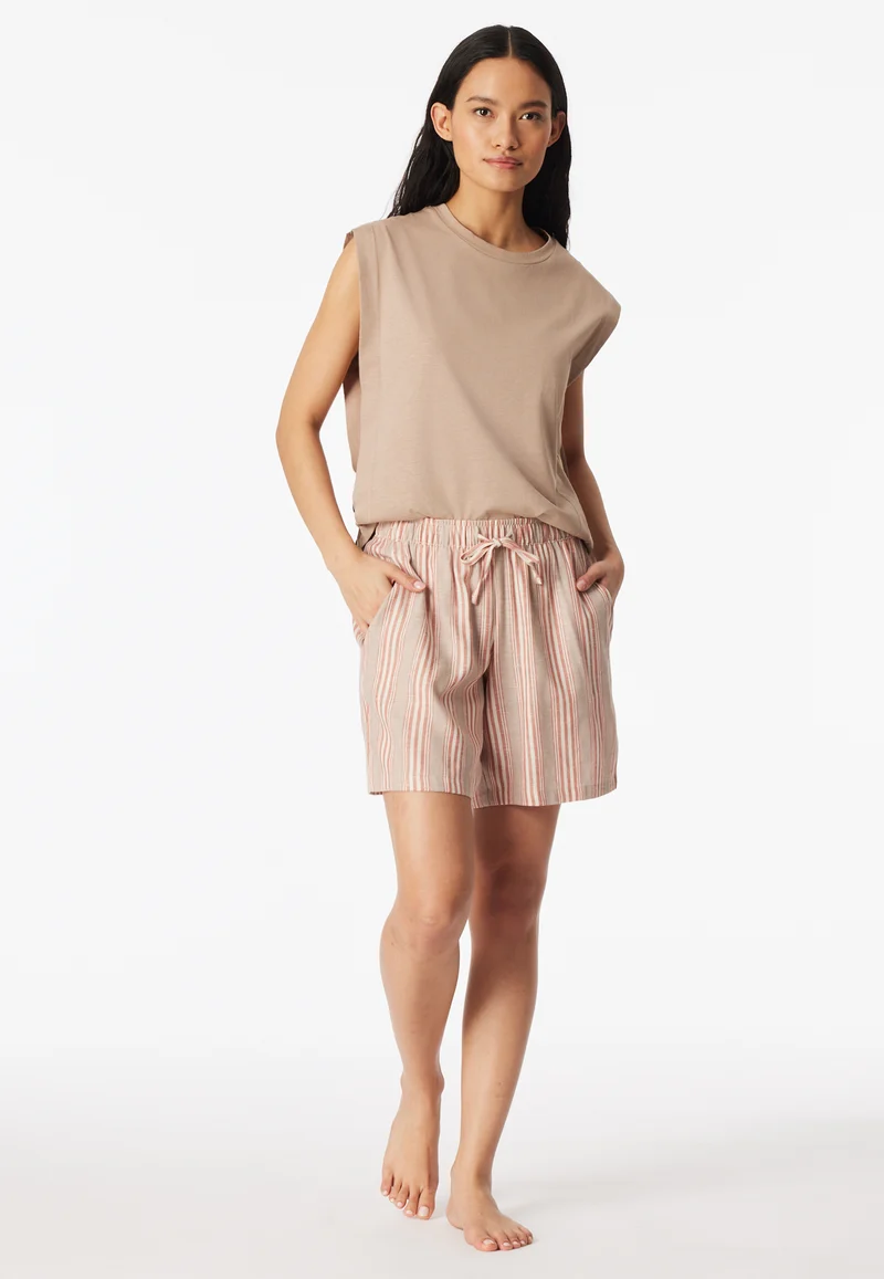Hose kurz Beige/Orange gestreift - Mix+Relax