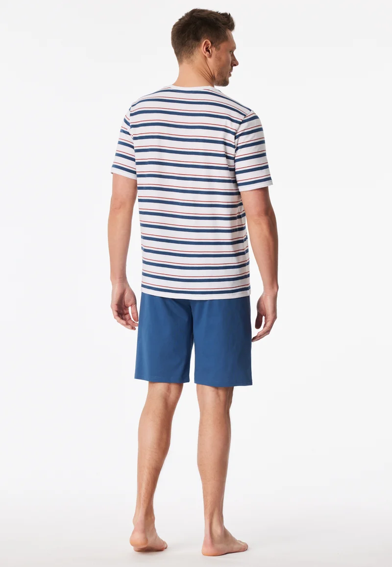 Schlafanzug kurz Ringel weiß - Casual Nightwear
