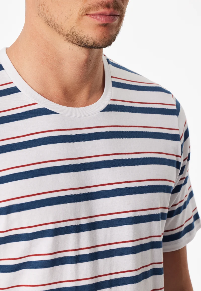 Schlafanzug kurz Ringel weiß - Casual Nightwear