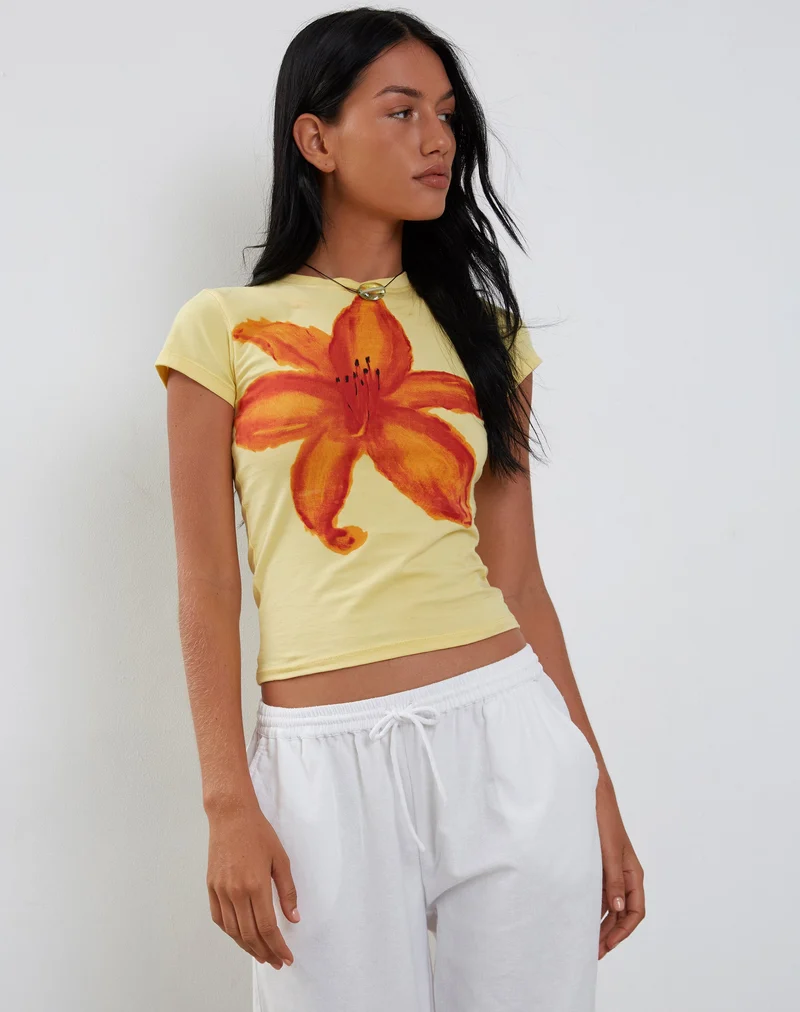 T-shirt Tiona Baby en limonade avec imprimé de fleurs d'été