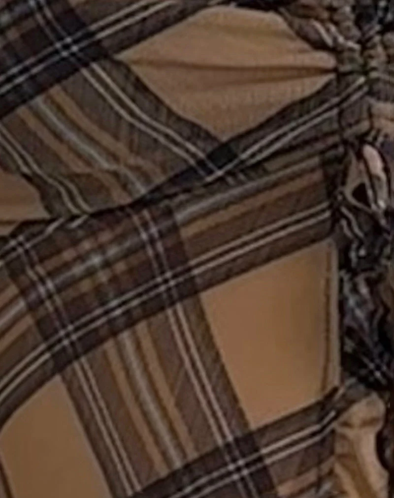 Jaraga Butterfly Top in Brown Check