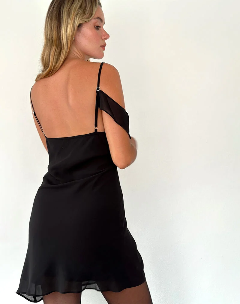 Mini robe Damia en mousseline noire