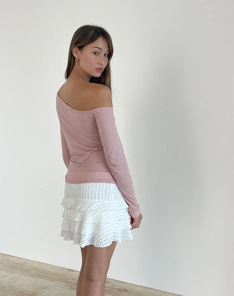 Ledez - Top slouchy asymétrique - Pink Lady Tissue
