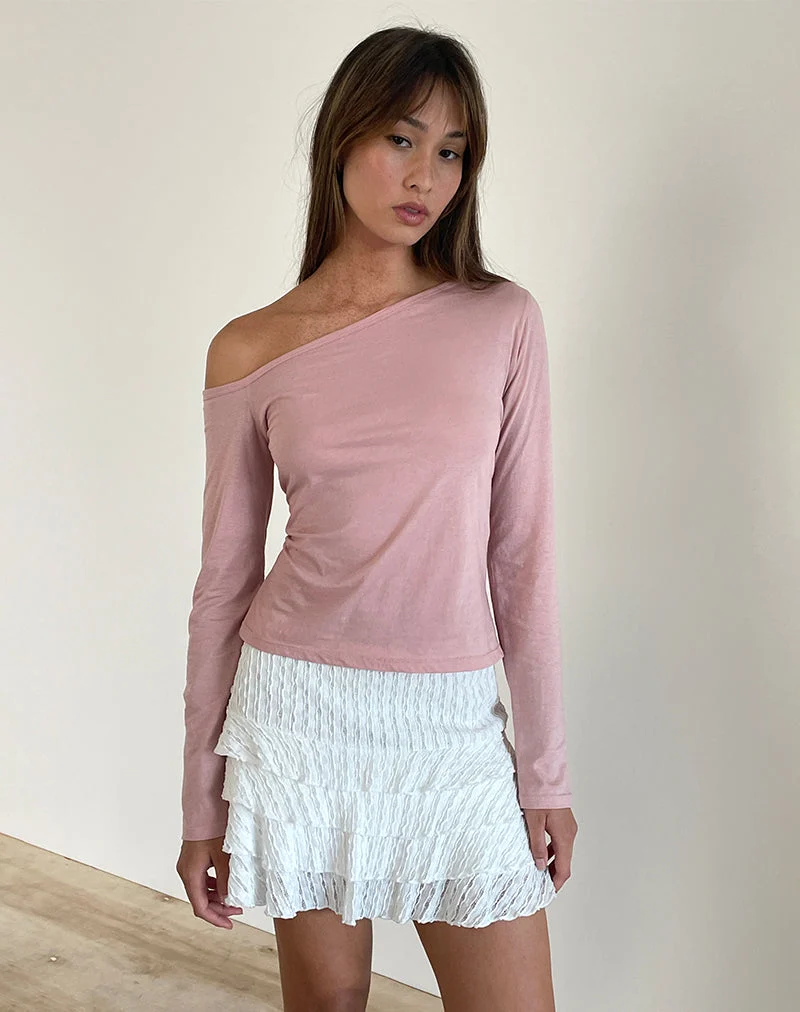 Ledez - Top slouchy asymétrique - Pink Lady Tissue
