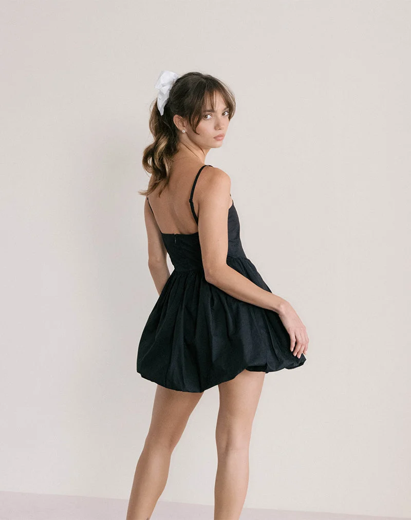 Mini robe bouffante Micala en noir