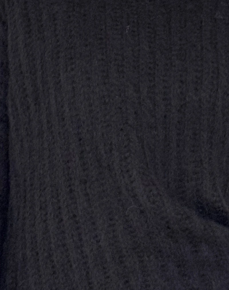 Pull oversize en maille Daren, noir