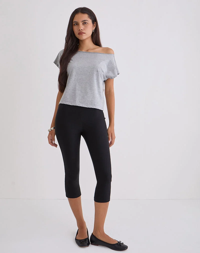 Asla - Pantalon capri court en tailleur extensible - Noir