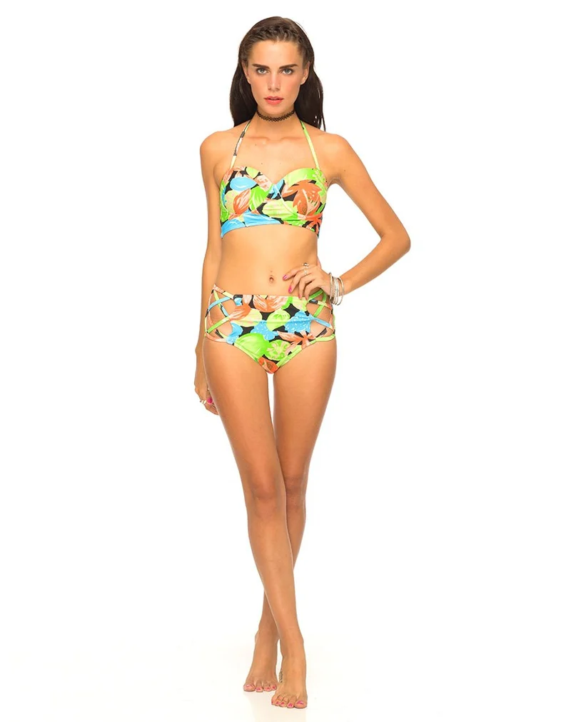 Bas de bikini découpé en cristal, Tropicana