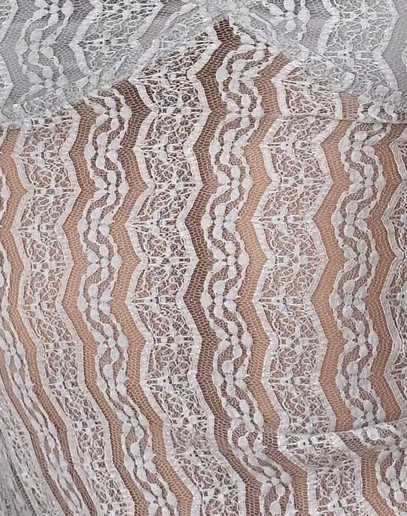 Top à bretelles Megara en maille dentelle gris argenté