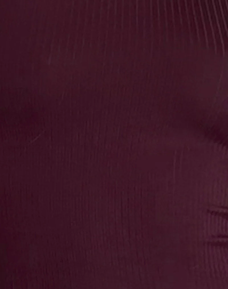 Mini robe Ciya en côtes épaisses Oxblood